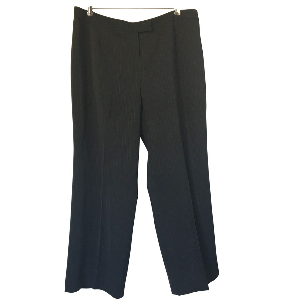Kasper Black Pinstripe‎ Suit Trousers Pants Womens Plus Size 18